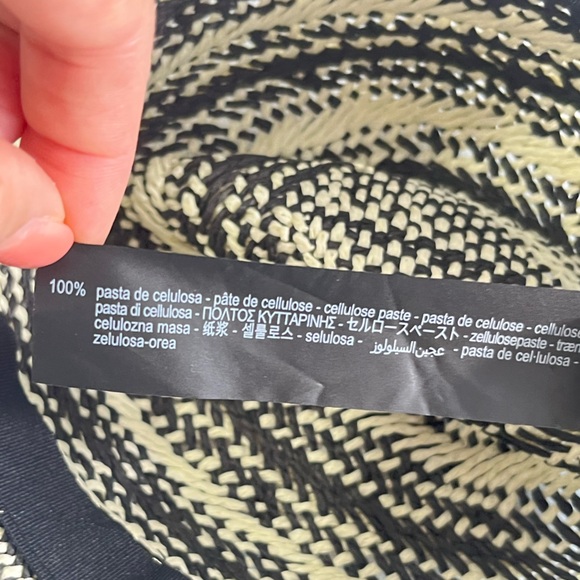 ZARA Woven Fedora Ecru/Black, 3.5” Wide Brim - Picture 11 of 13